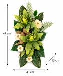 Bukiet nagrobny do wazonu Pianka – wysokość 47 cm, szerokość i głębokość 43 cm