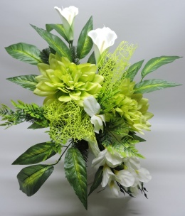 Stroik na cmentarz z kwiatów sztucznych wazon na grób kompozycja na cmentarz